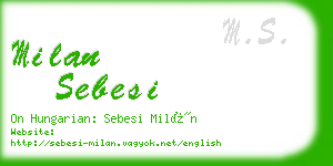 milan sebesi business card